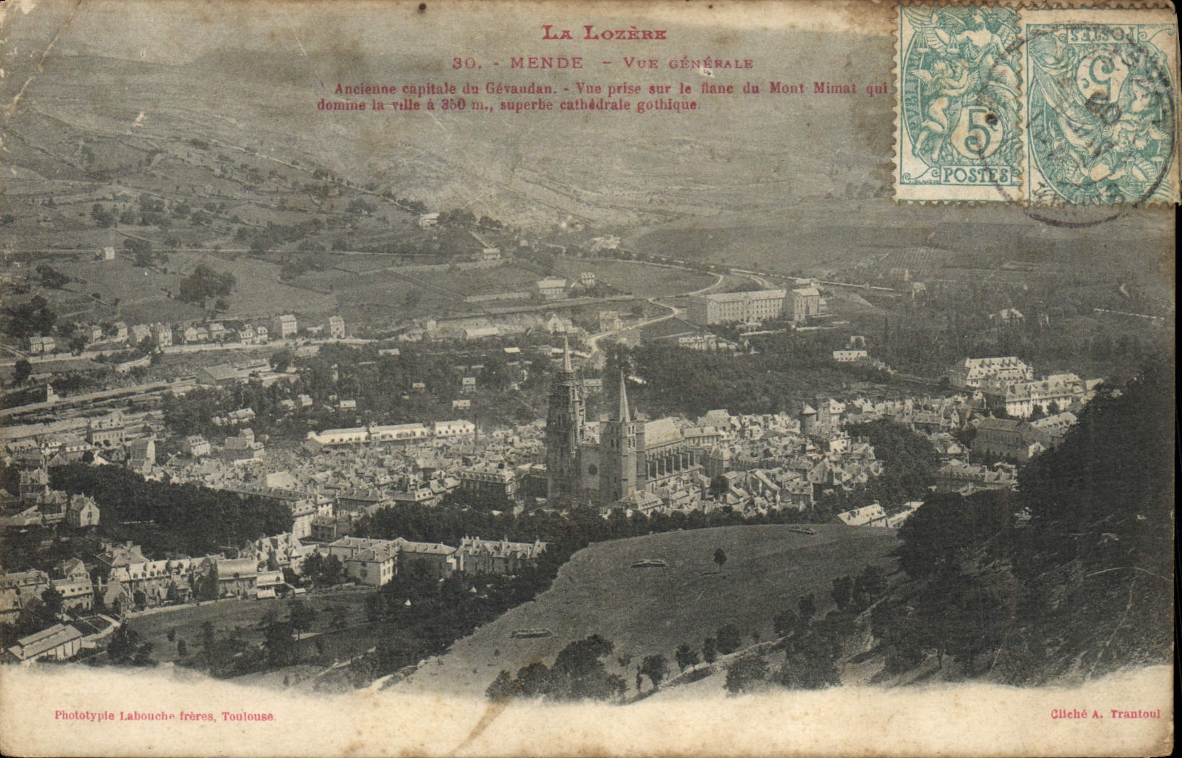 VINTAGE POSTCARD Mende View