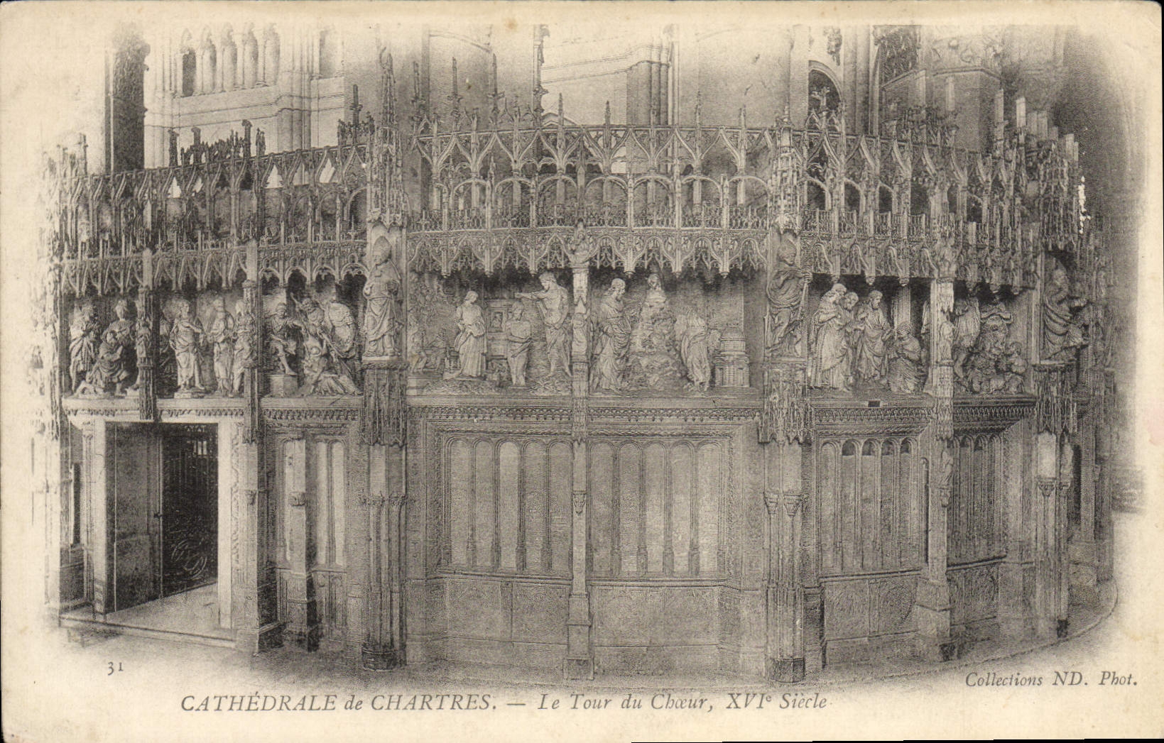 Catedral de la POSTAL de la VENDIMIA de Chartres la vuelta de Cheur