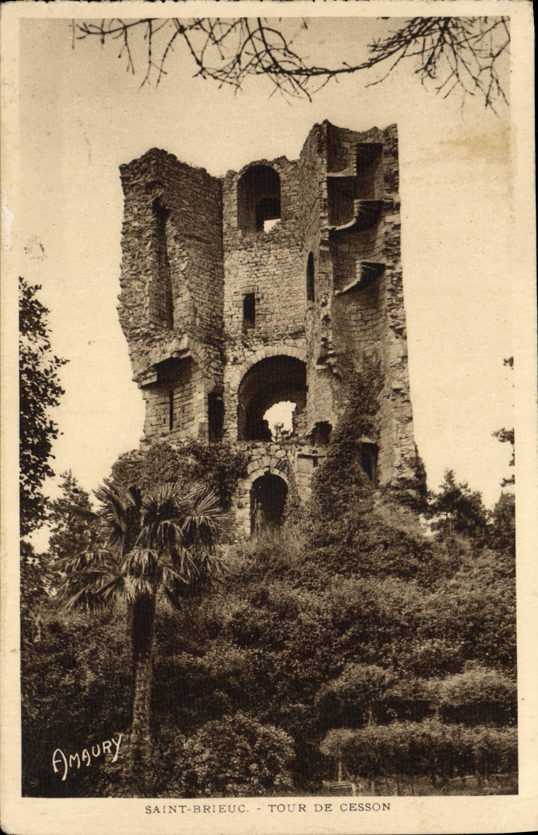 VINTAGE POSTCARD Holy Brieuc Turn De Cesson