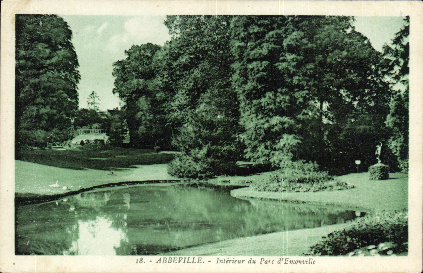 VINTAGE POSTCARD Interior Abbeville of the Park of Emonville
