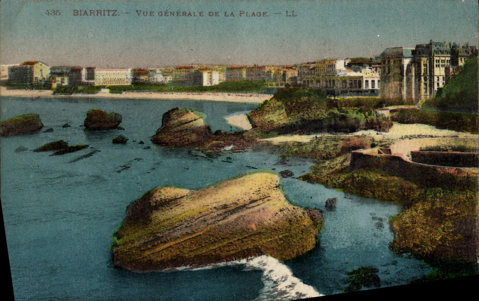 VINTAGE POSTCARD Biarritz View Of the Beach