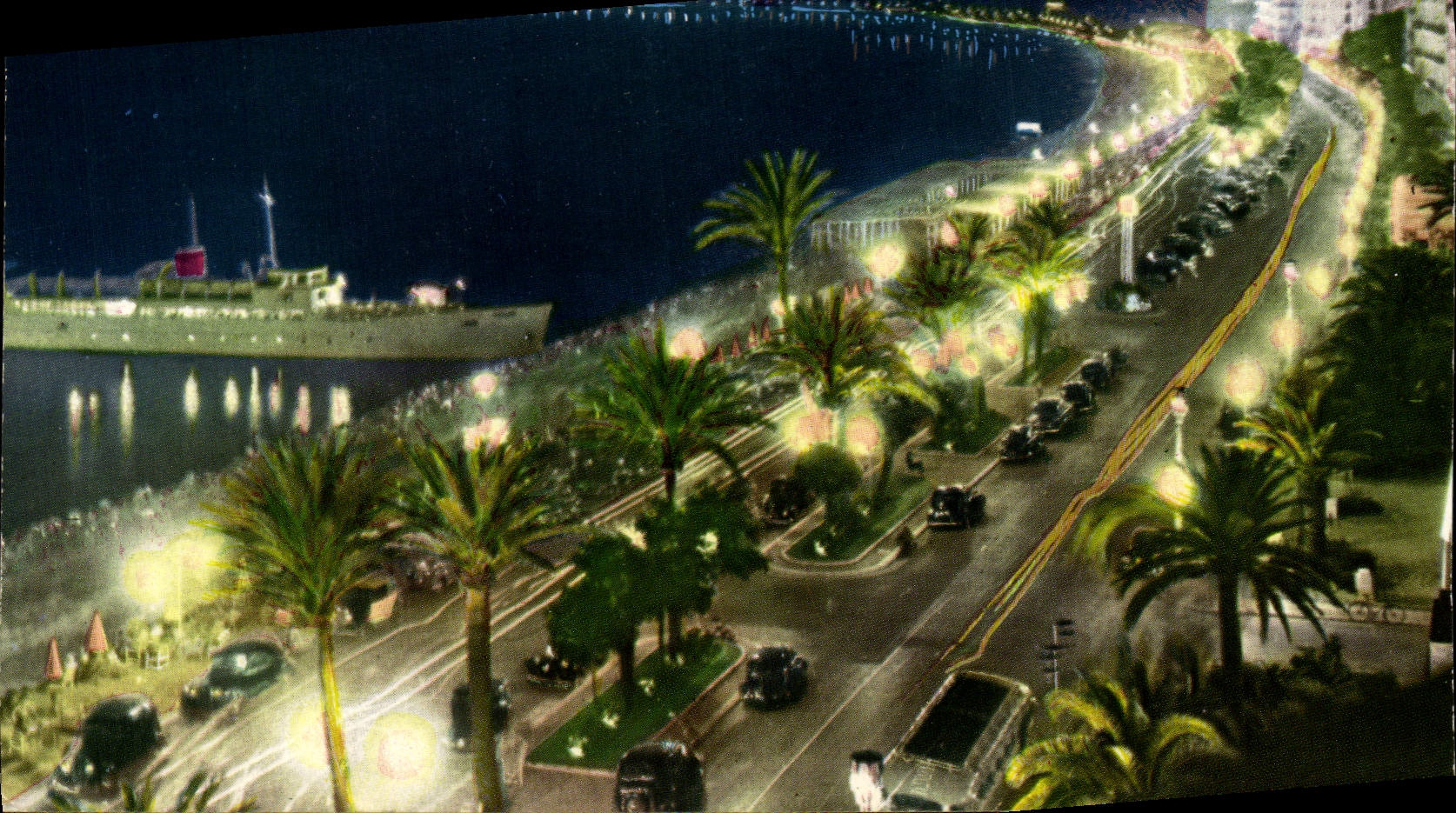 POSTAL MODERNA Niza la caminata del barco inglés