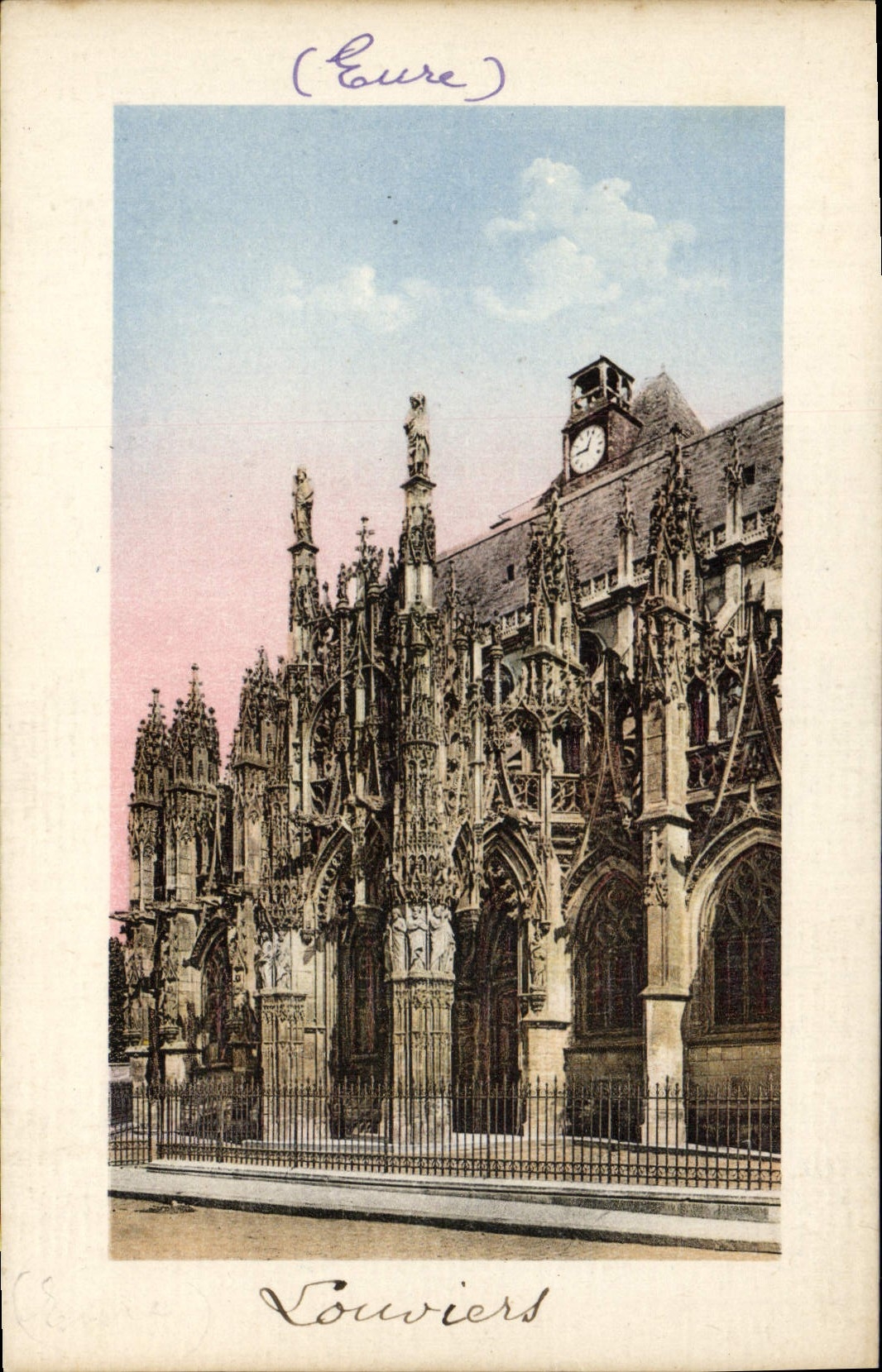 CPA Louviers Eglise Notre Dame Le porche