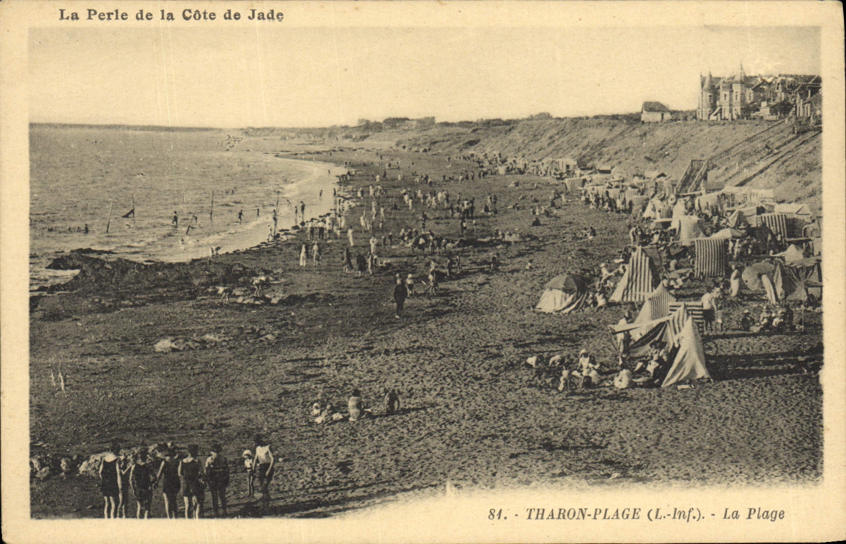 VINTAGE POSTCARD Tharon Beach the Beach