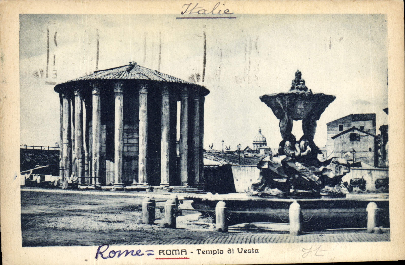 POSTAL Roma Tempio di Vesta de la VENDIMIA