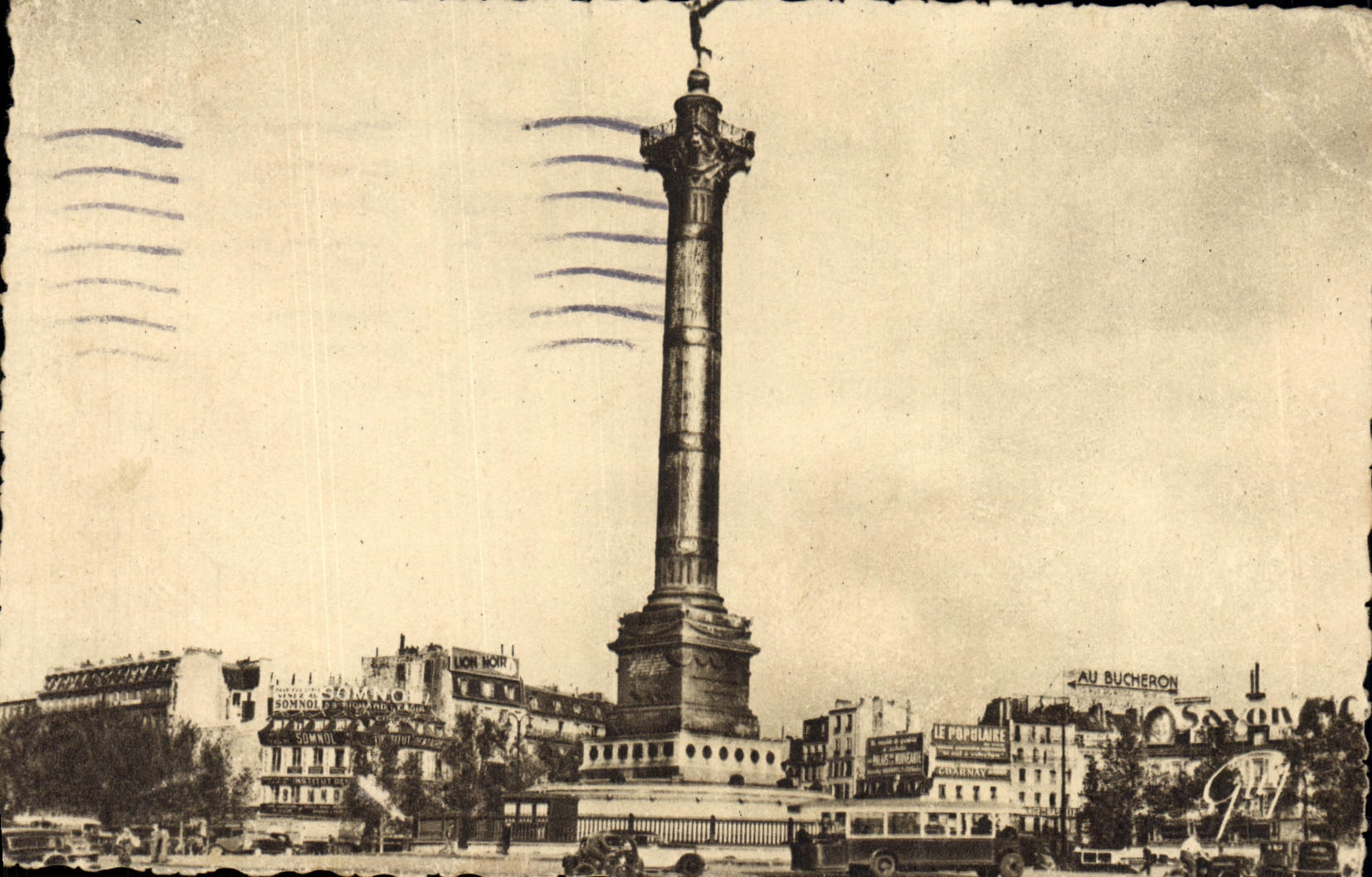 VINTAGE POSTCARD Paris And Its Wonders Place Bastille and Column of July