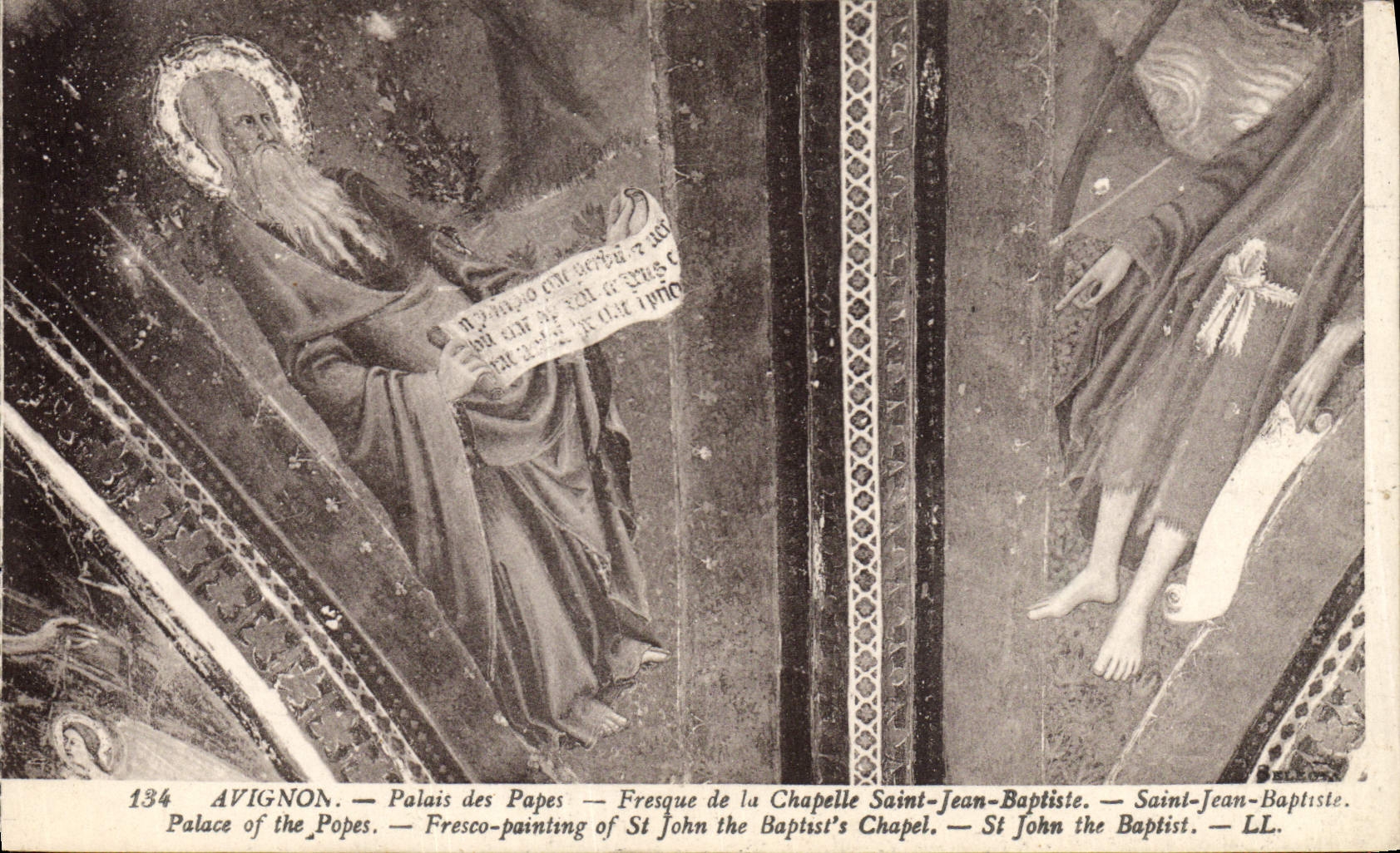 Papas Fresco del paladar de Avignon de la POSTAL de la VENDIMIA de la cámara acorazada del Bautista de Jean Saint