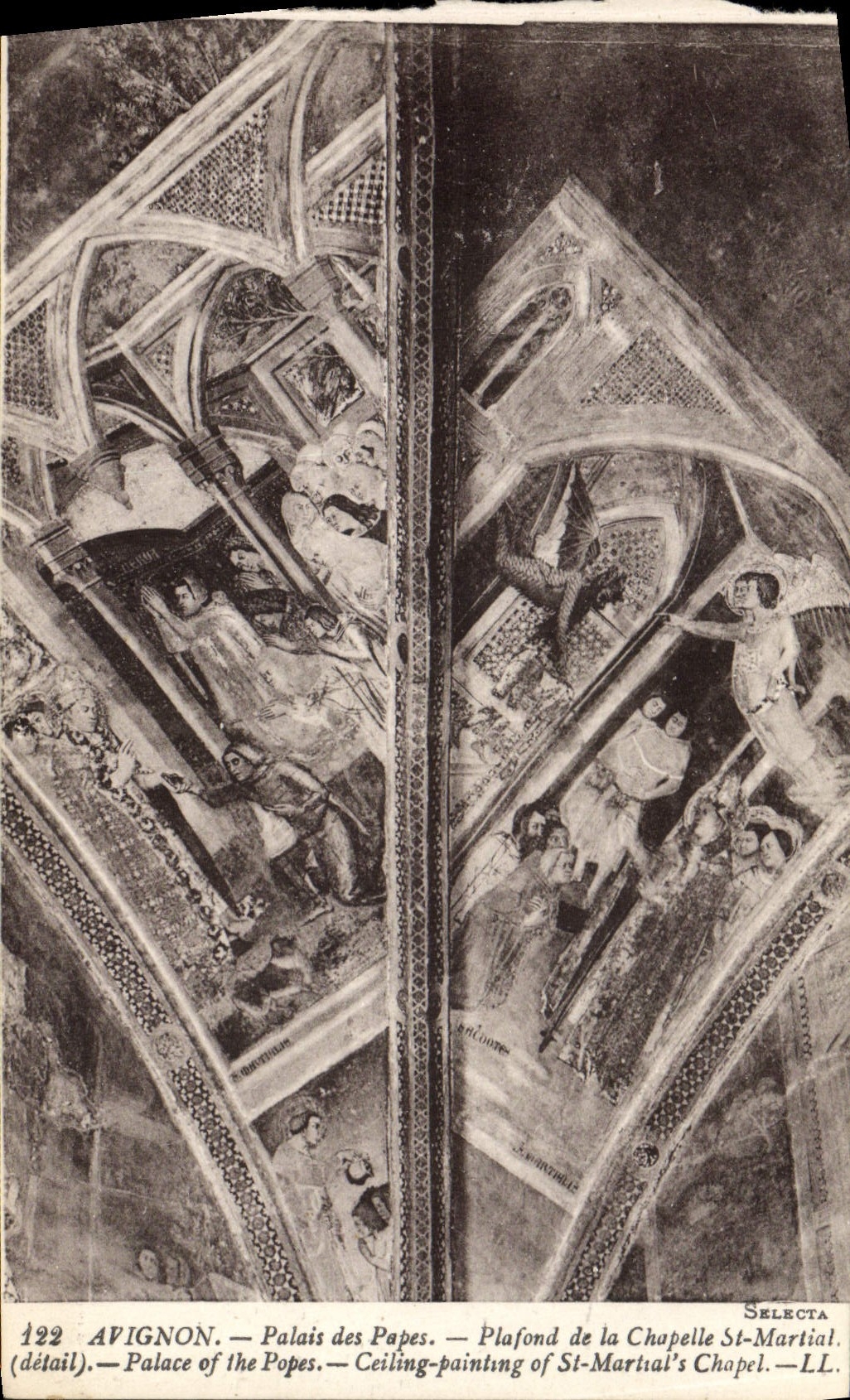 Papas Ceiling del paladar de Avignon de la POSTAL de la VENDIMIA del St de la cámara acorazada marcial