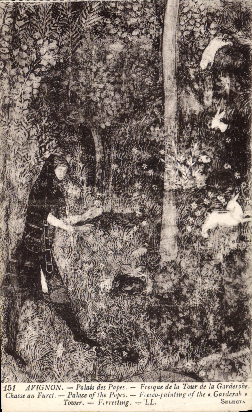 Papas Fresco del paladar de Avignon de la POSTAL de la VENDIMIA de la torre de la caza del garderobe para el limpiador de pipa