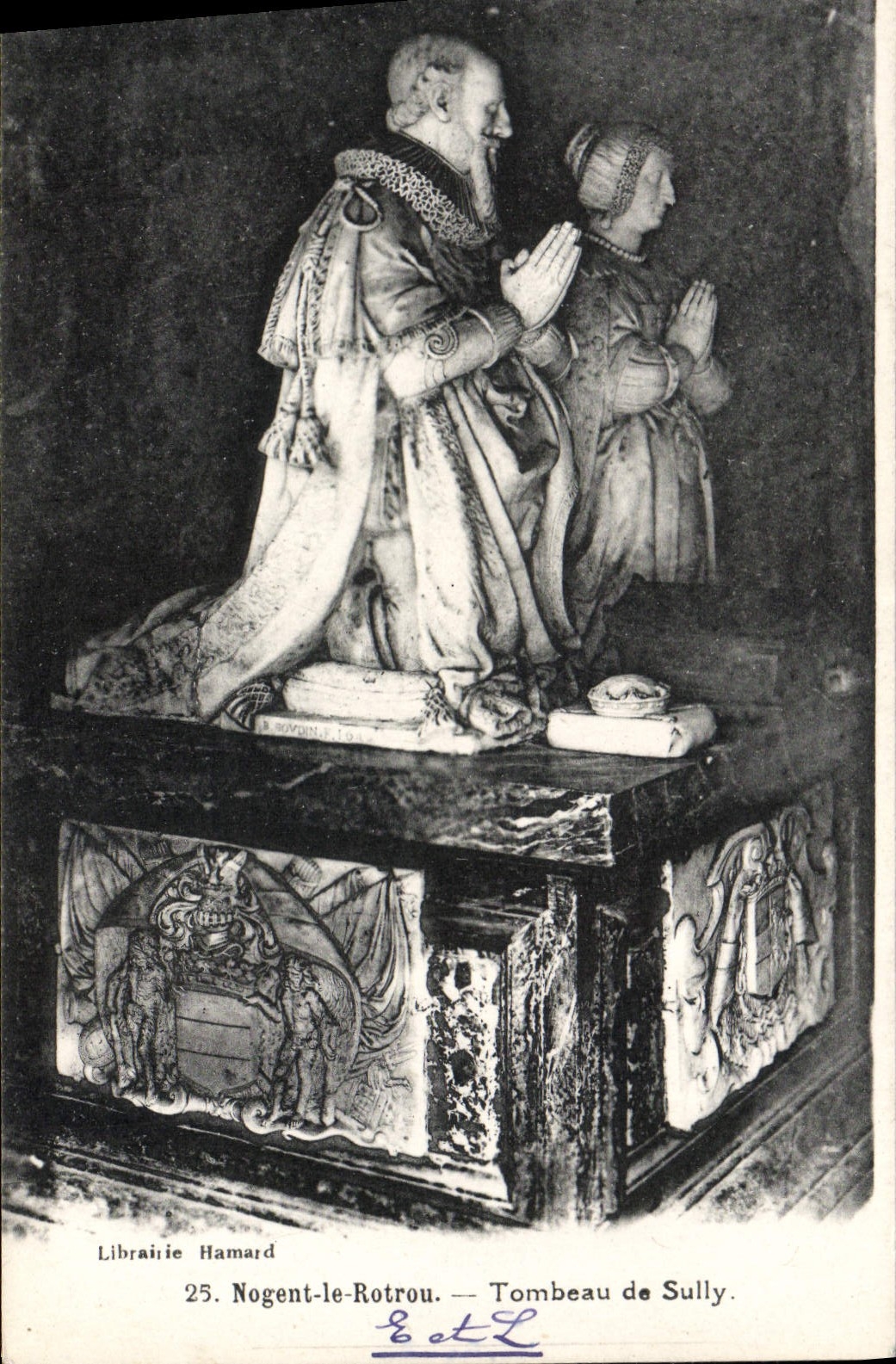 VINTAGE POSTCARD Nogent Rotrou Tomb of Sully