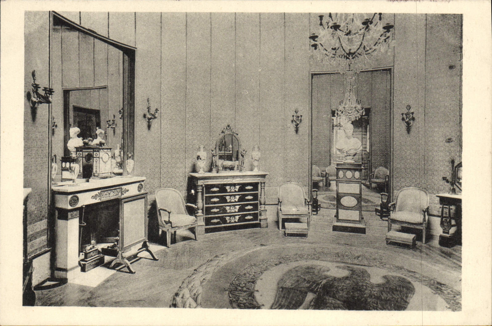 Castillo de la POSTAL de la VENDIMIA del gabinete de señora de Compiegne de la emperatriz