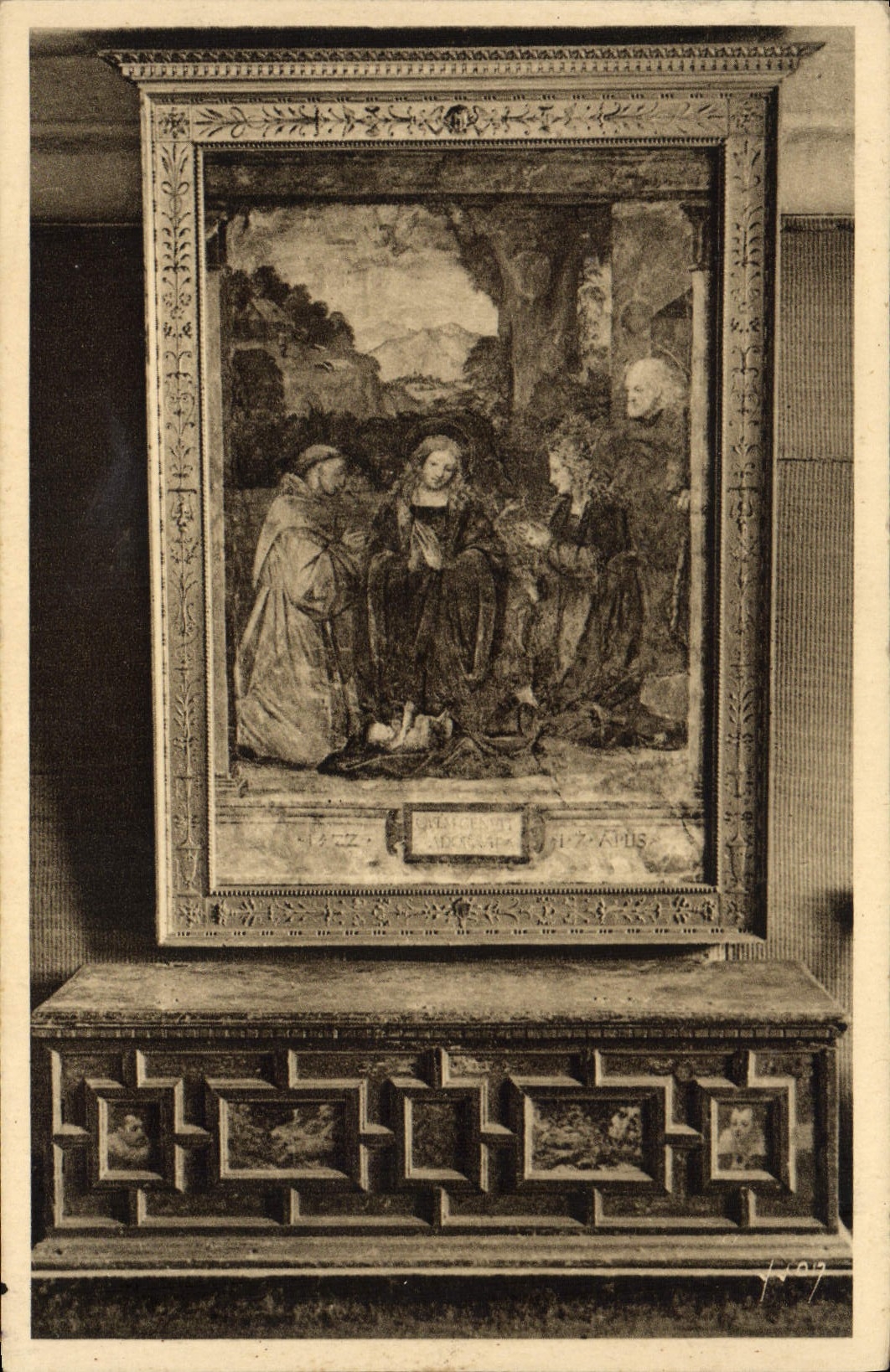 Castillo de la POSTAL de la VENDIMIA del fresco de Langeais de Luini