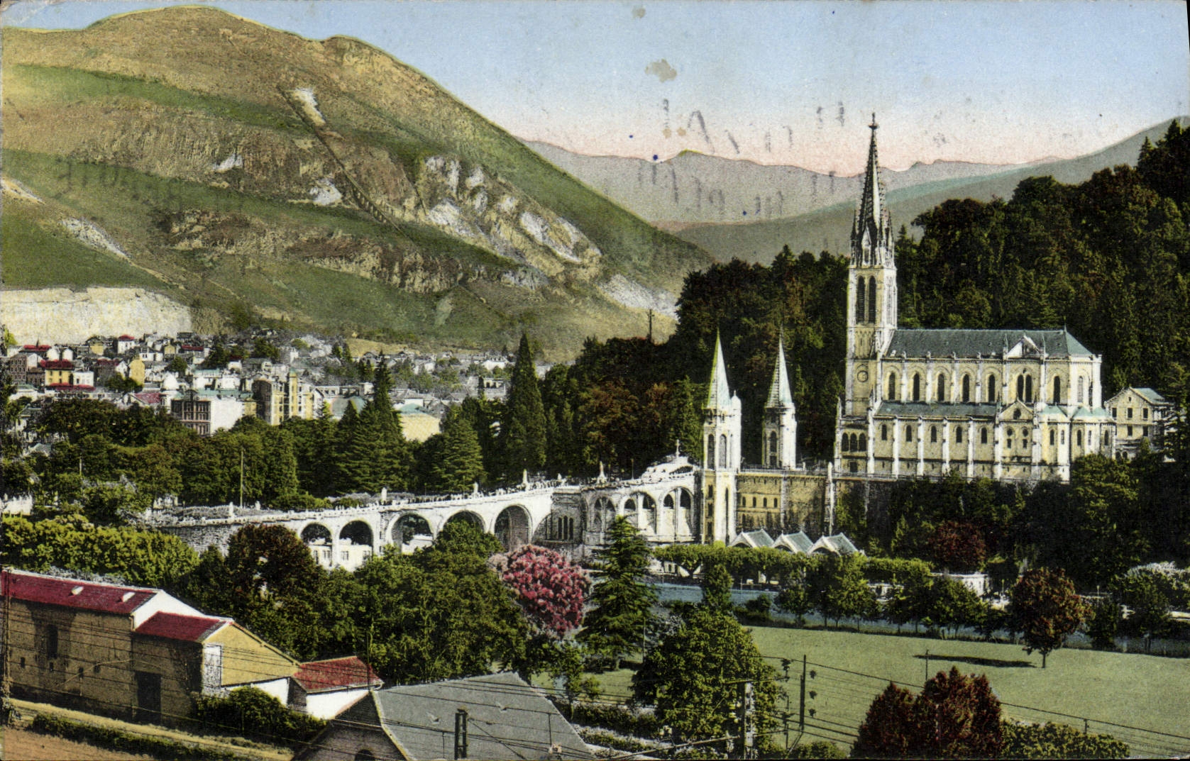 POSTAL MODERNA pesado la basílica la ciudad y el pico de Jer