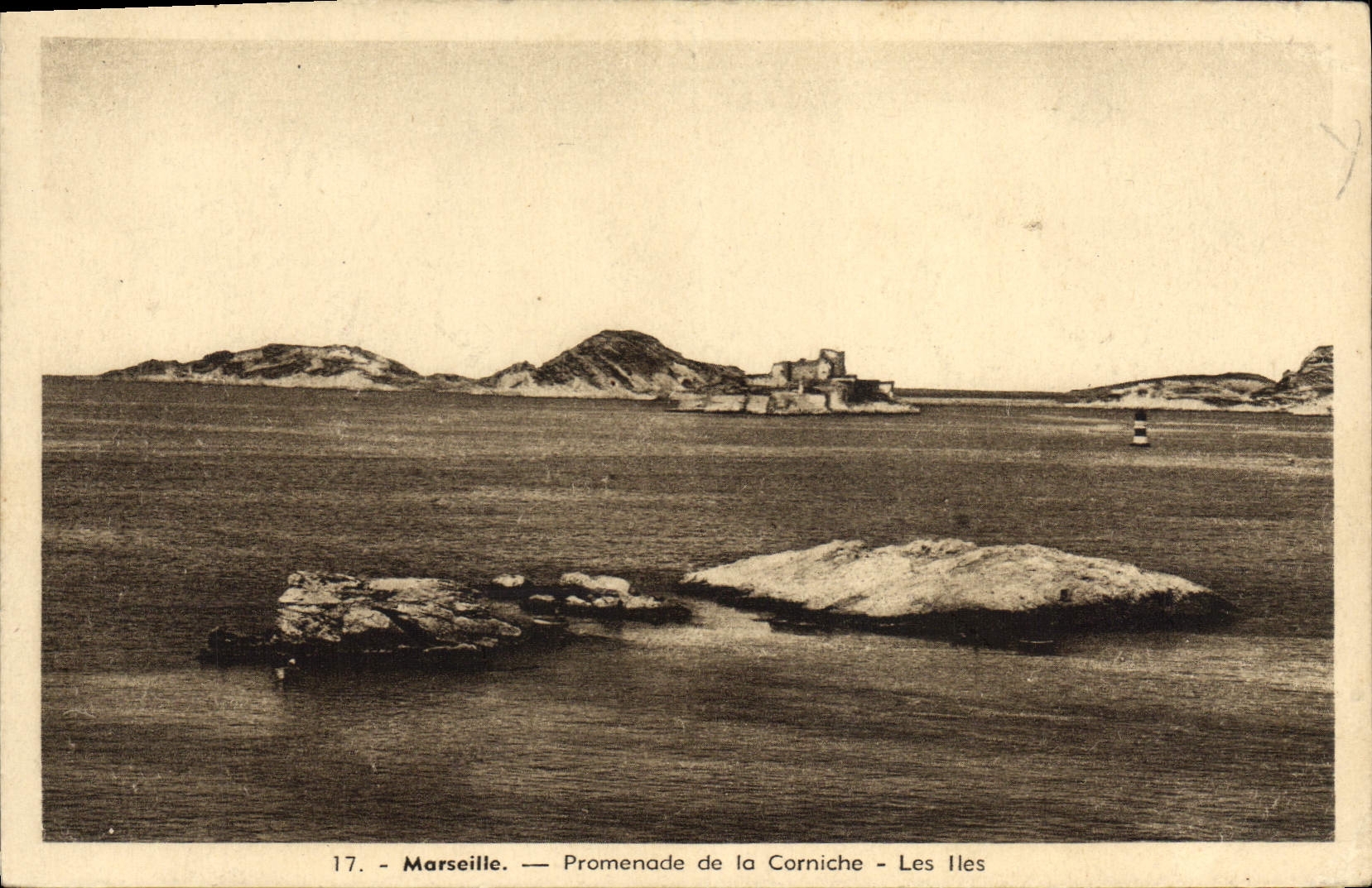 Caminata de Marsella de la POSTAL de la VENDIMIA de las islas de la cornisa