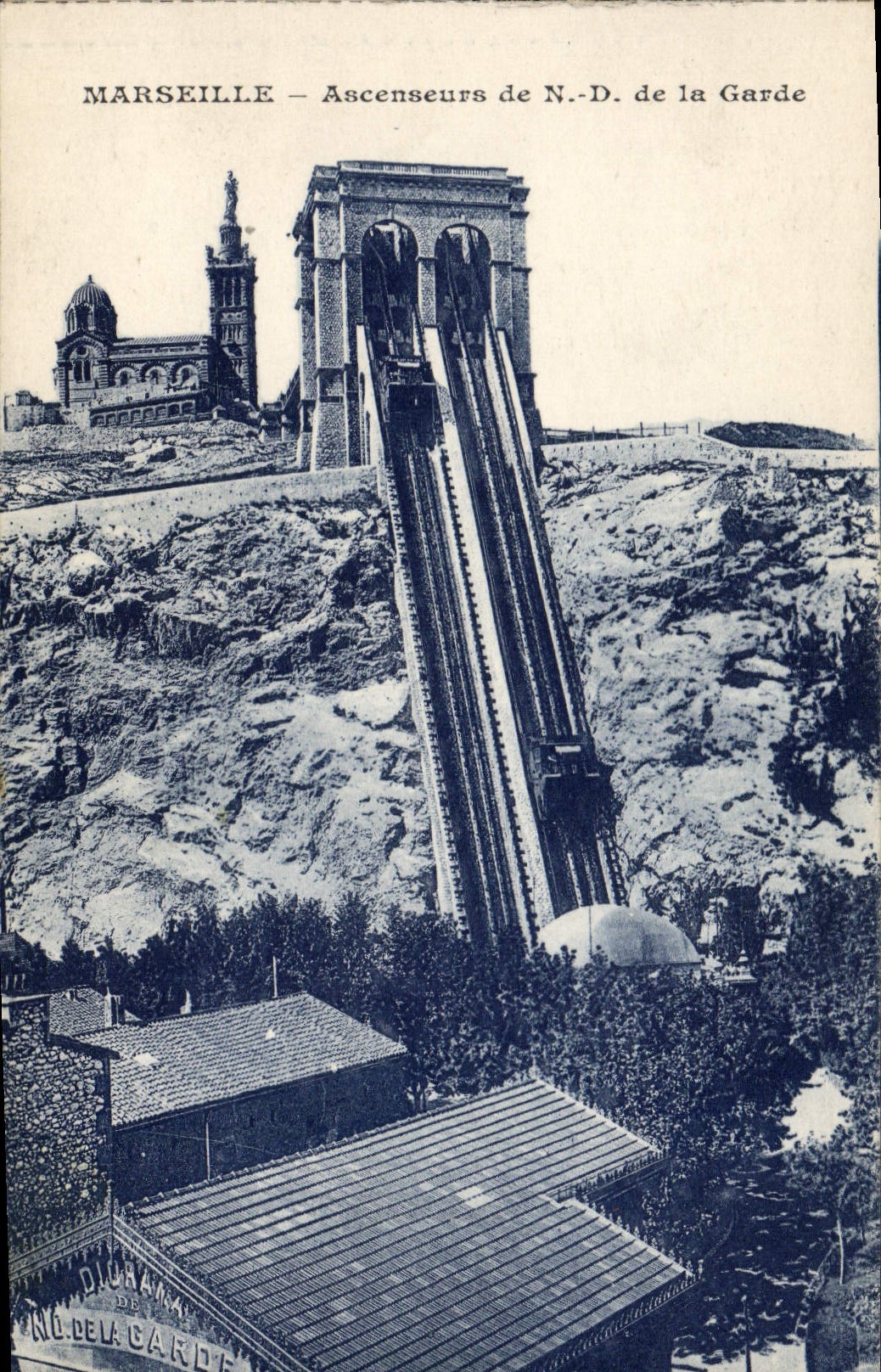 CPA Marseille Ascenseurs de Notre Dame de la Garde