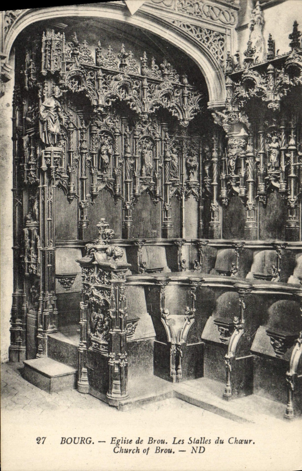 VINTAGE POSTCARD Church of Husks Church of Husks Stalls of the Chorus