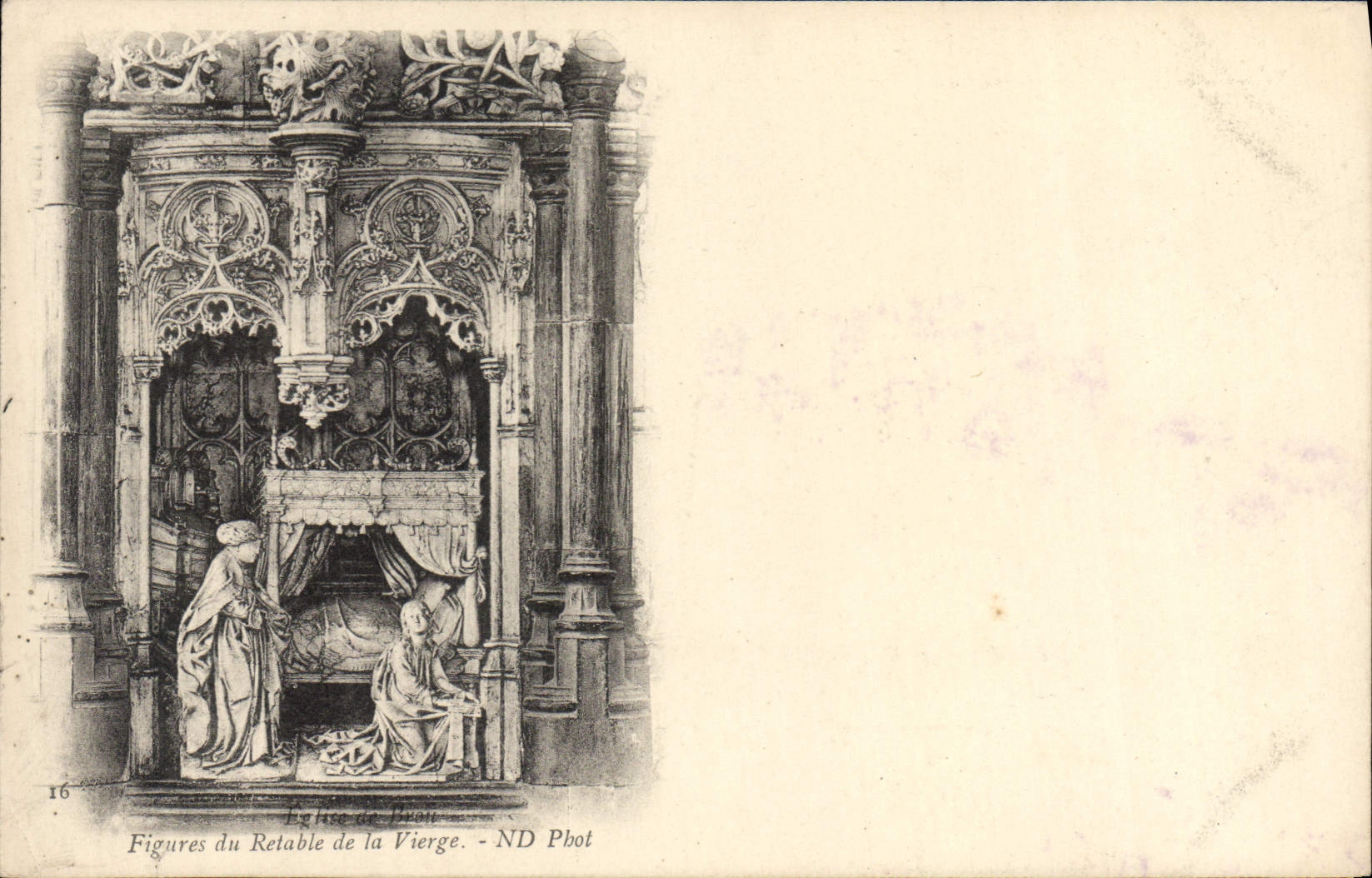 VINTAGE POSTCARD Church of Husks Figures of the retable of the virgin