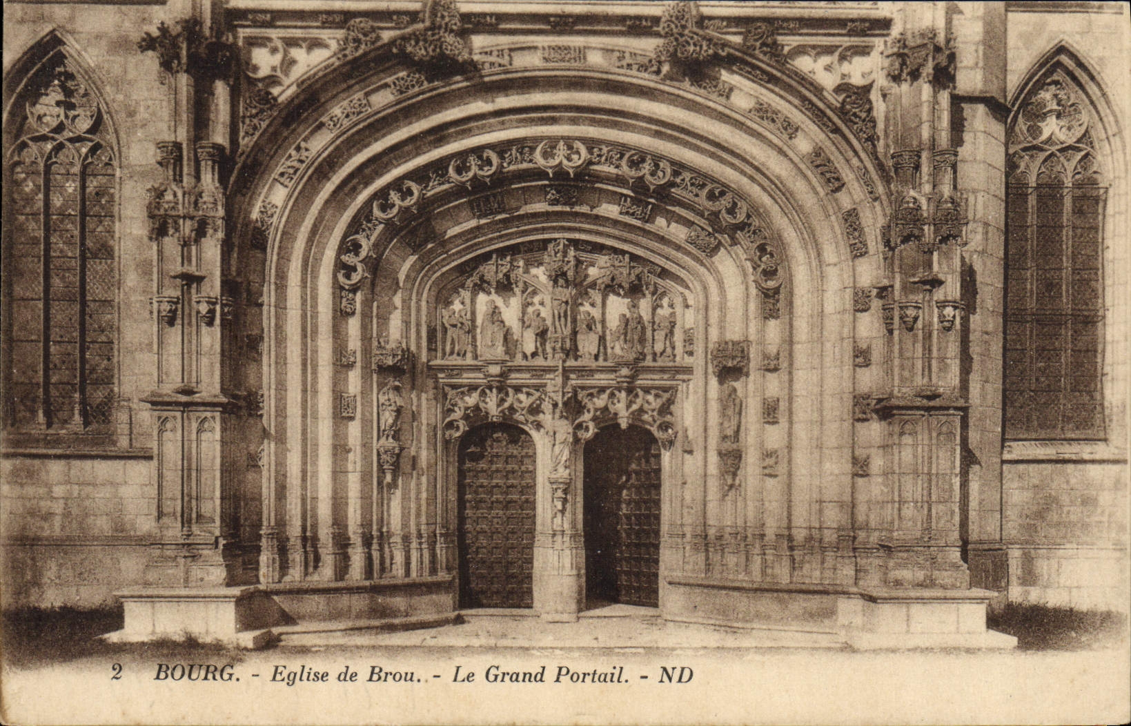CPA Bourg Eglise de Brou Le Grand Portail