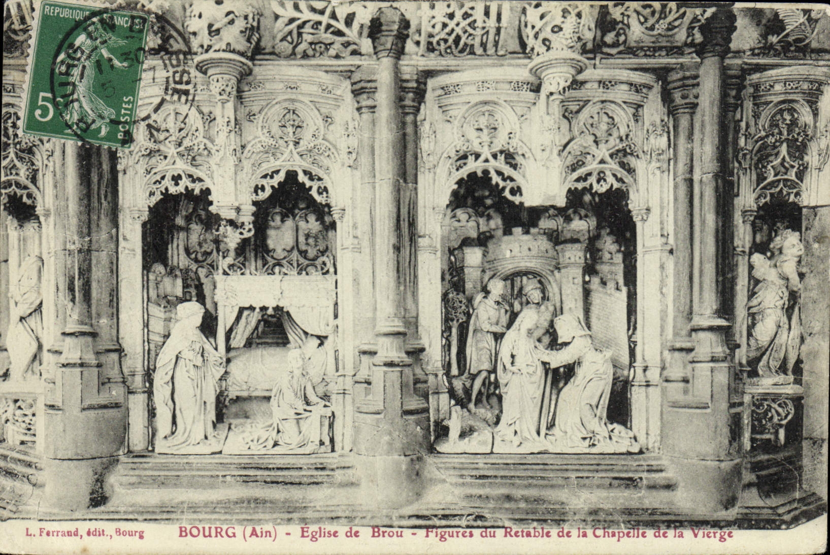 CPA Bourg Eglise de Brou Figures du Retable de la Chapelle de la Vierge