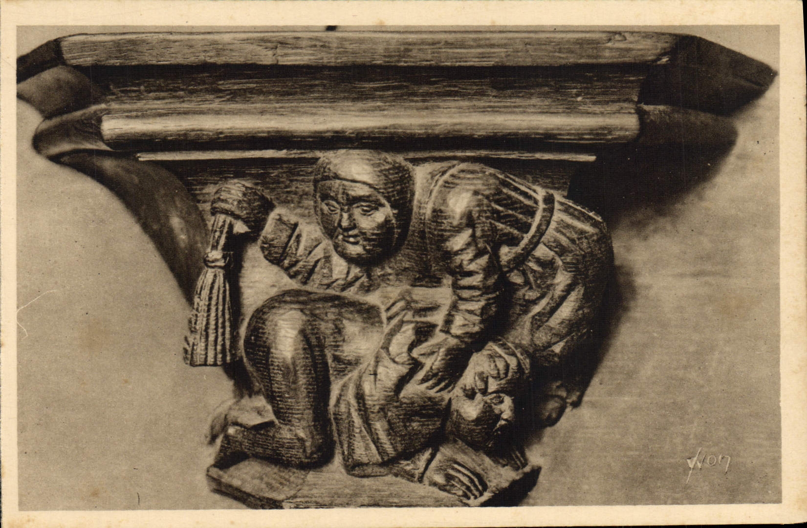 CPA Bourg Eglise de Brou La correction maritale Detail des stalles