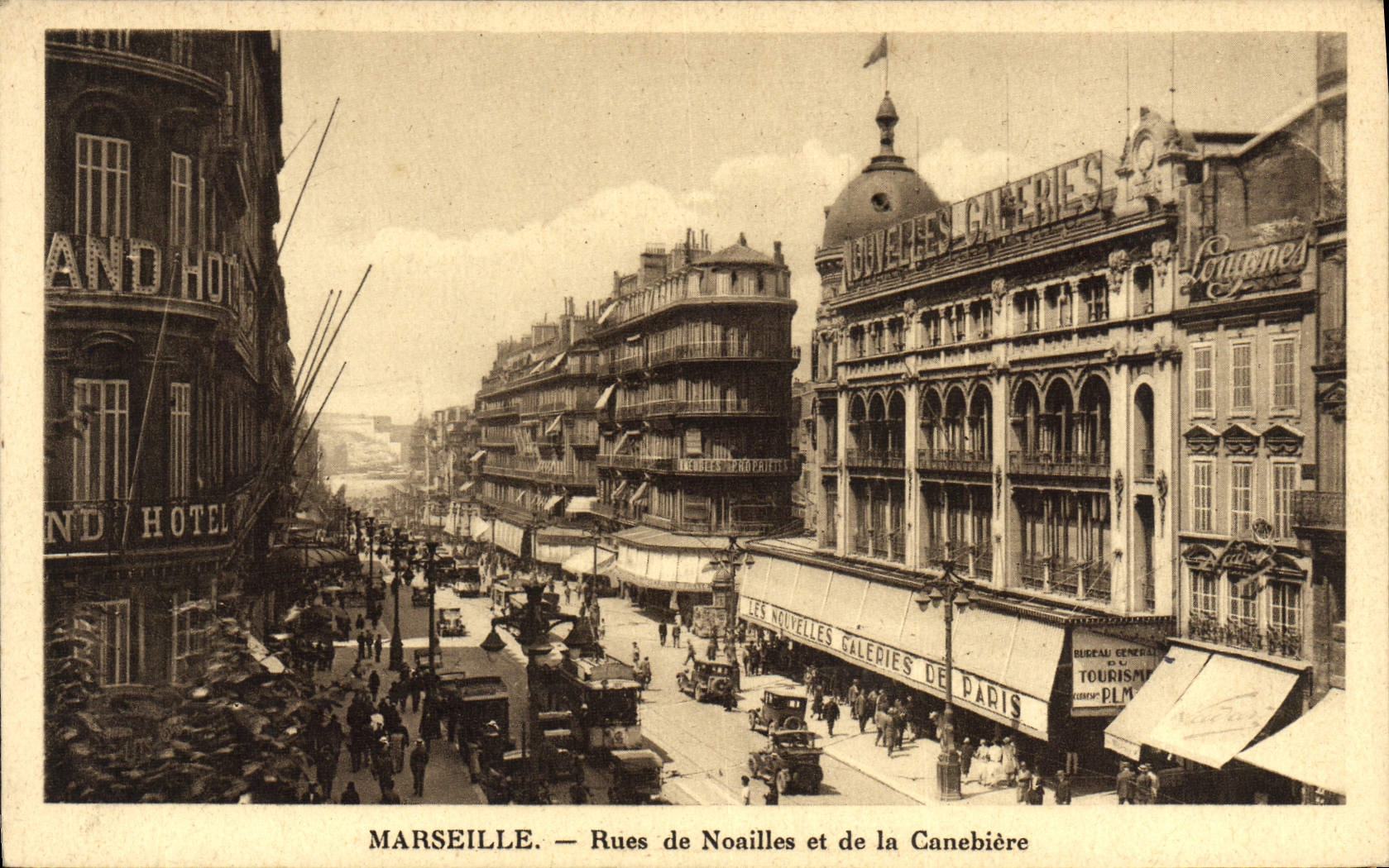 CPA Marseille Rues de Noailles et de la Canebiere