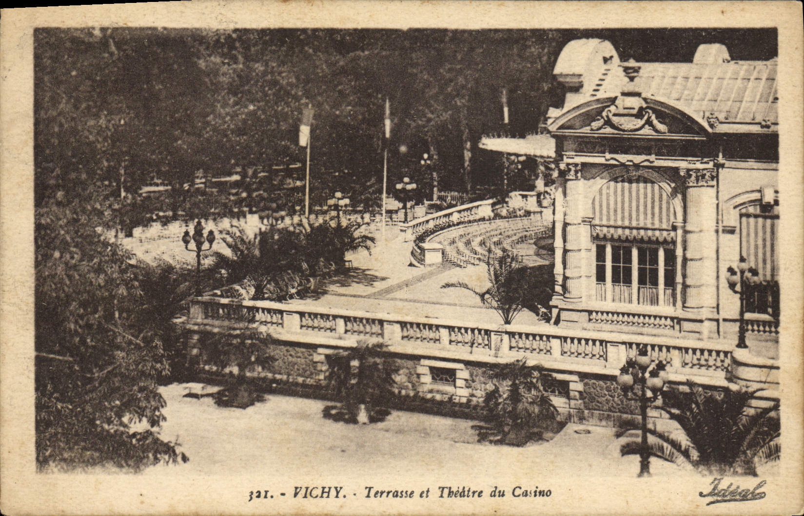 VINTAGE POSTCARD Vichy Terrace And Theater Of the Casino