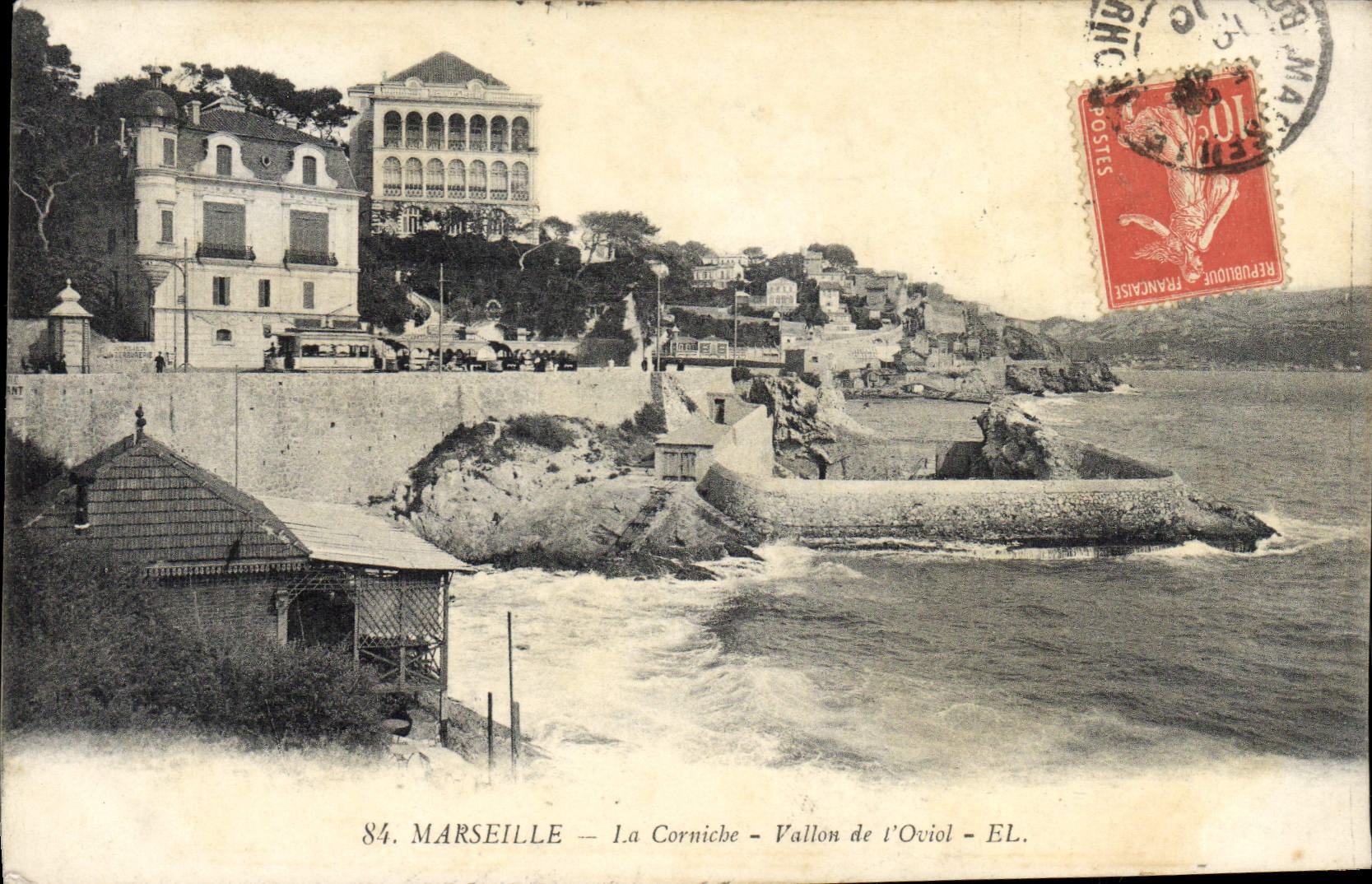 POSTAL Marsella de la VENDIMIA el pequeño valle De I' Ovial de la cornisa