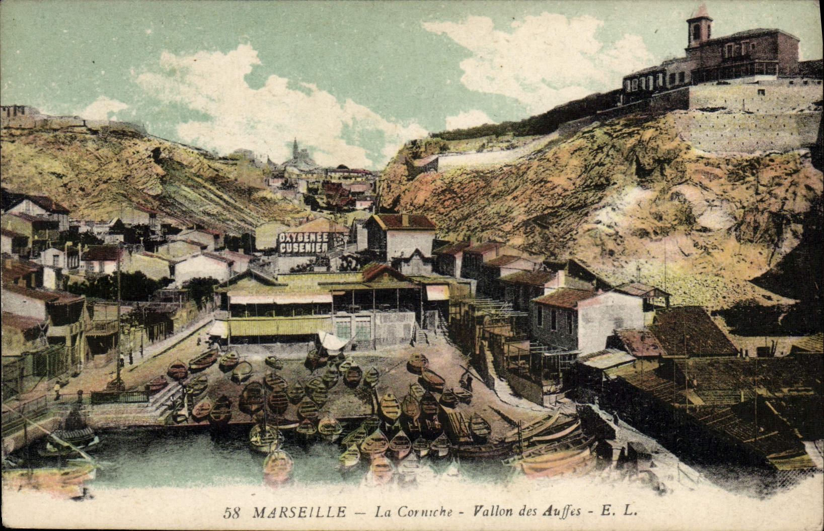 POSTAL Marsella de la VENDIMIA el pequeño valle de la cornisa de Auffes