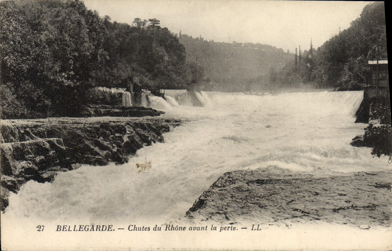 VINTAGE POSTCARD Bellegarde Falls Of the Rhone Before the Loss