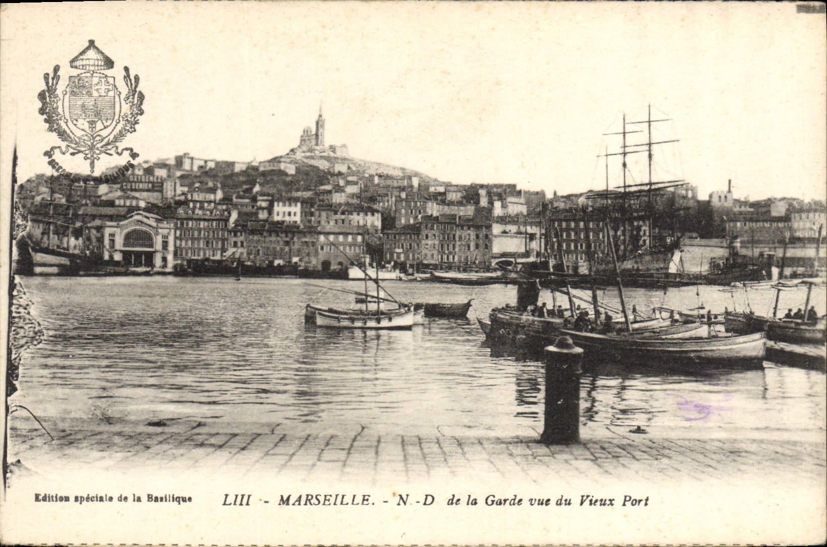 CPA Marseille ND De La Garde Vue Du Vieux Port Bateaux