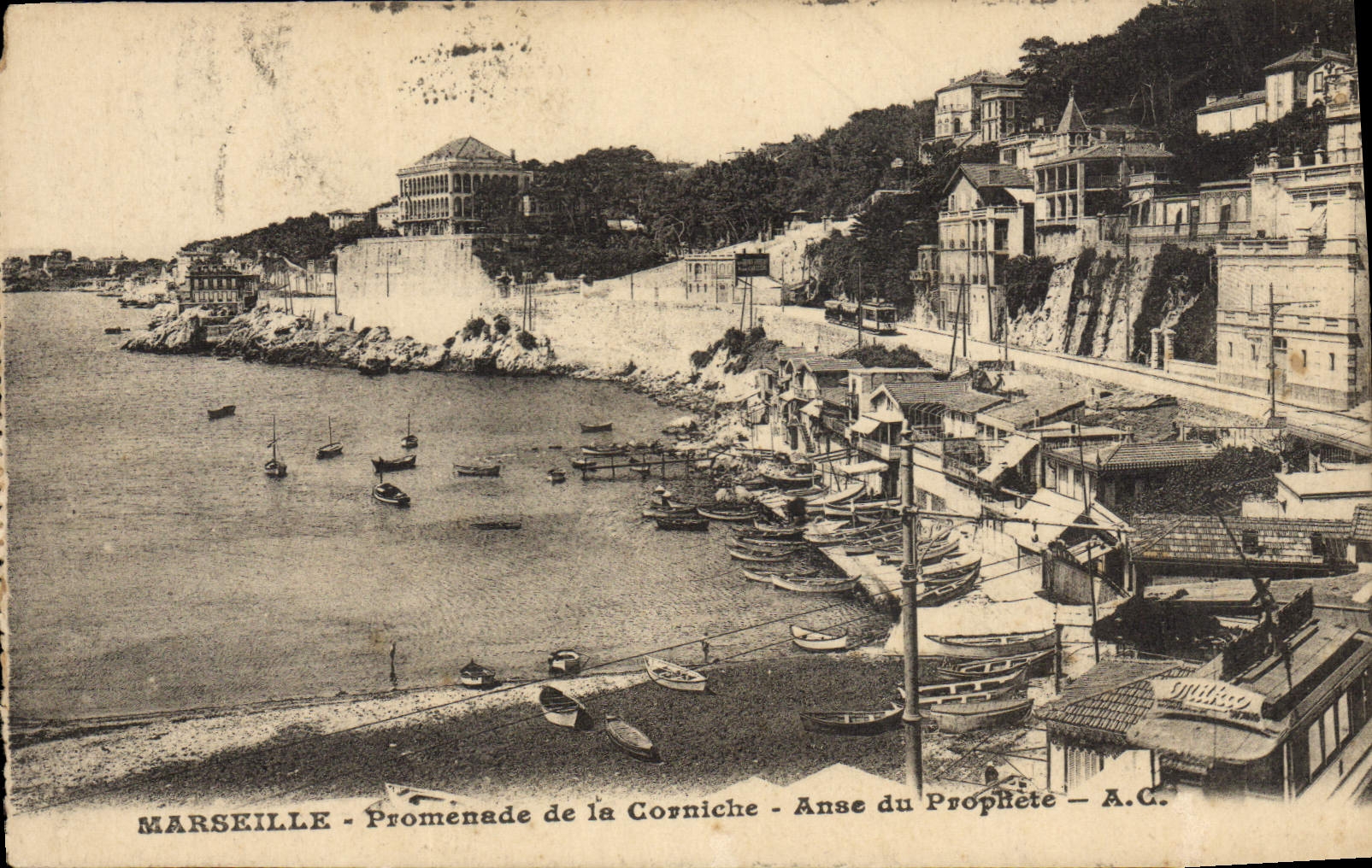 Caminata de Marsella de la POSTAL de la VENDIMIA de la manija de la cornisa del profeta