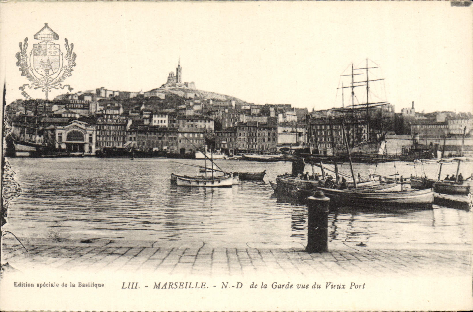CPA Marseille ND De La Garde Vue Du Vieux Port Bateaux