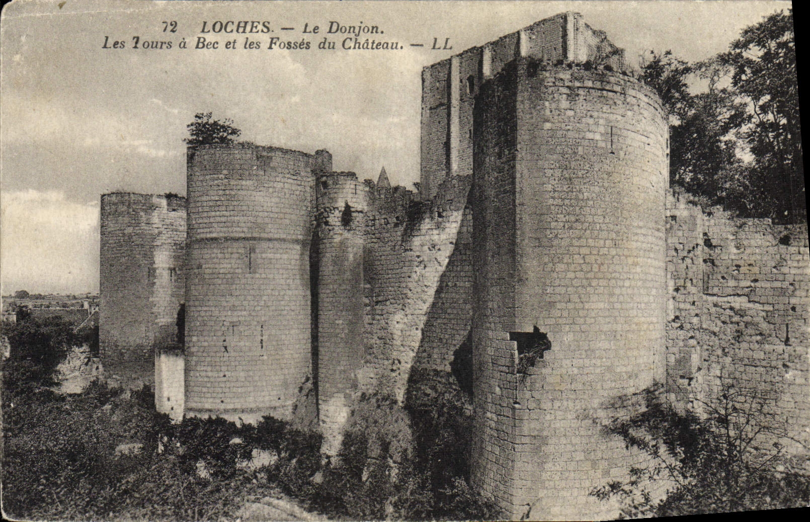 CPA Loches Le Donjon Les Tours A Bec Et Les Fosses du chateau