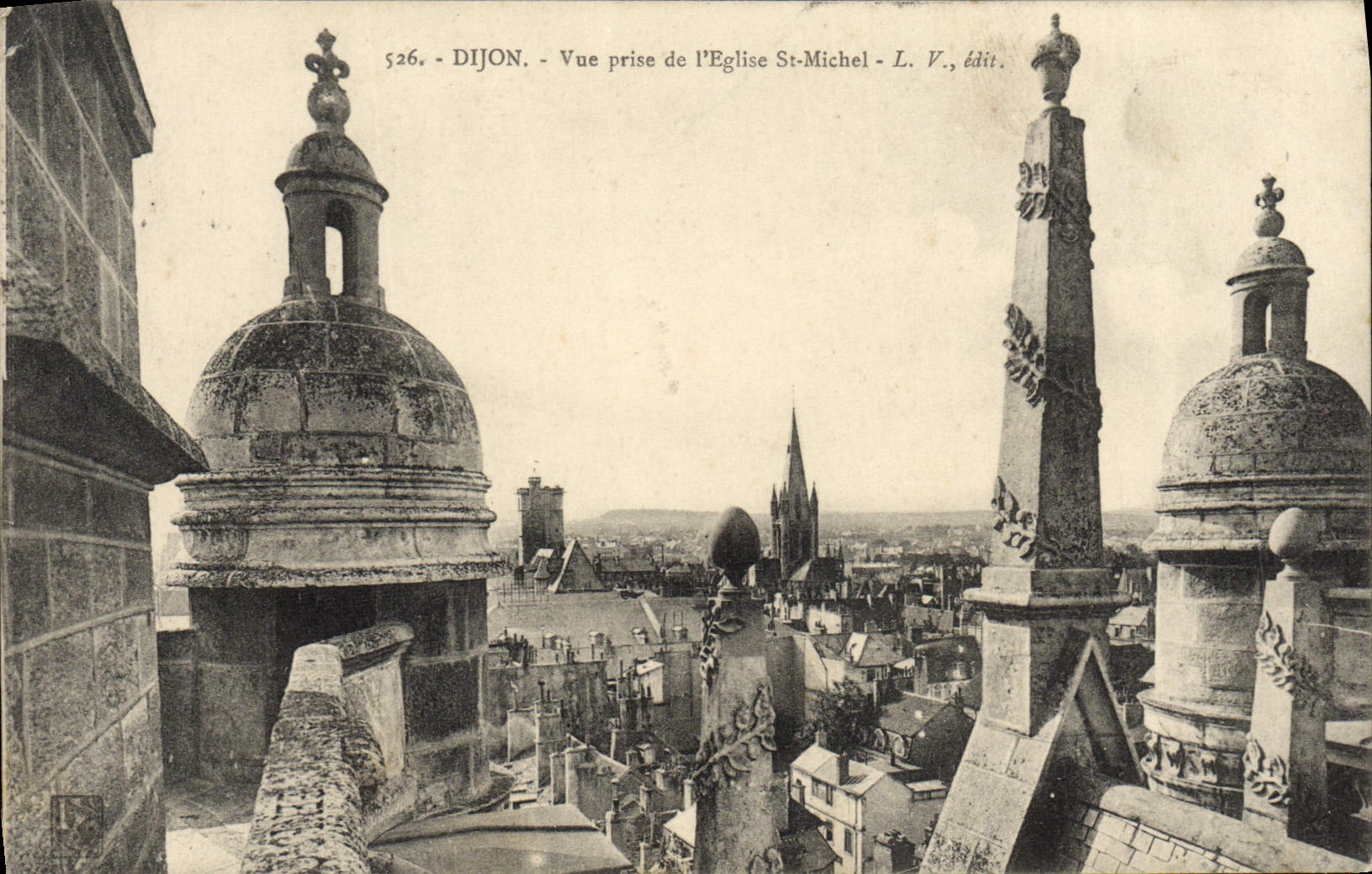 VINTAGE POSTCARD Dijon Seen from De I' Eglise St Michel