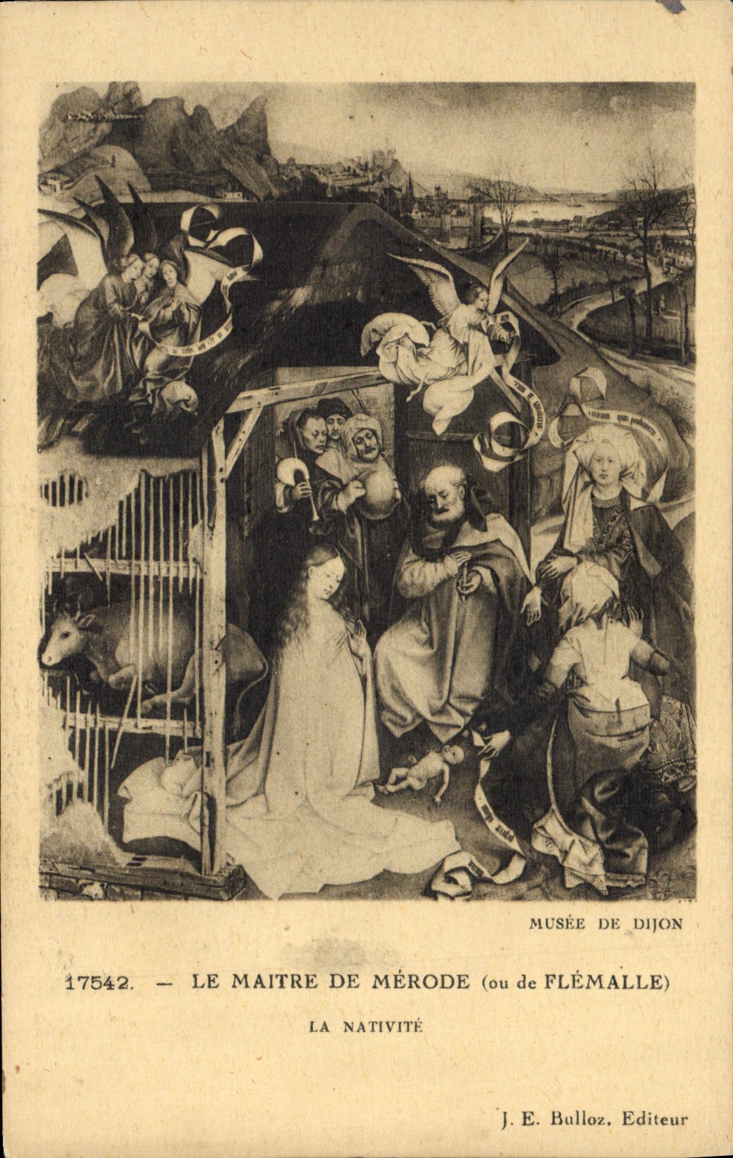 VINTAGE POSTCARD Dijon the Master De Merode or of Flemalle the nativity Museum of Dijon