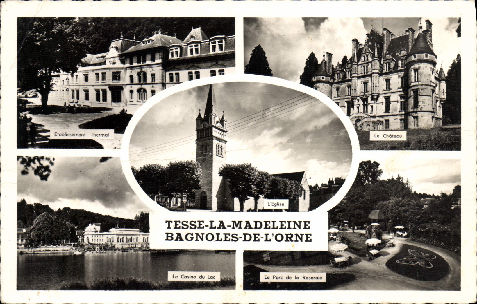 CPM Bagnoles Tesse La Madeleine le chateau Le parc et la roseraie Le casino du lac 
