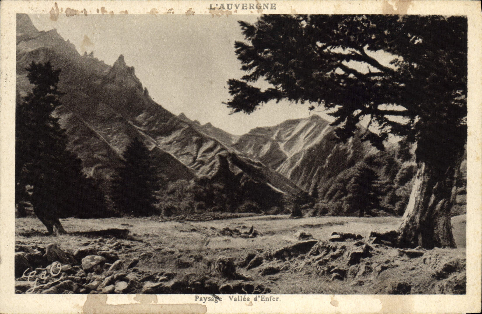 VINTAGE POSTCARD Auvergne Landscape Valley Of Hell