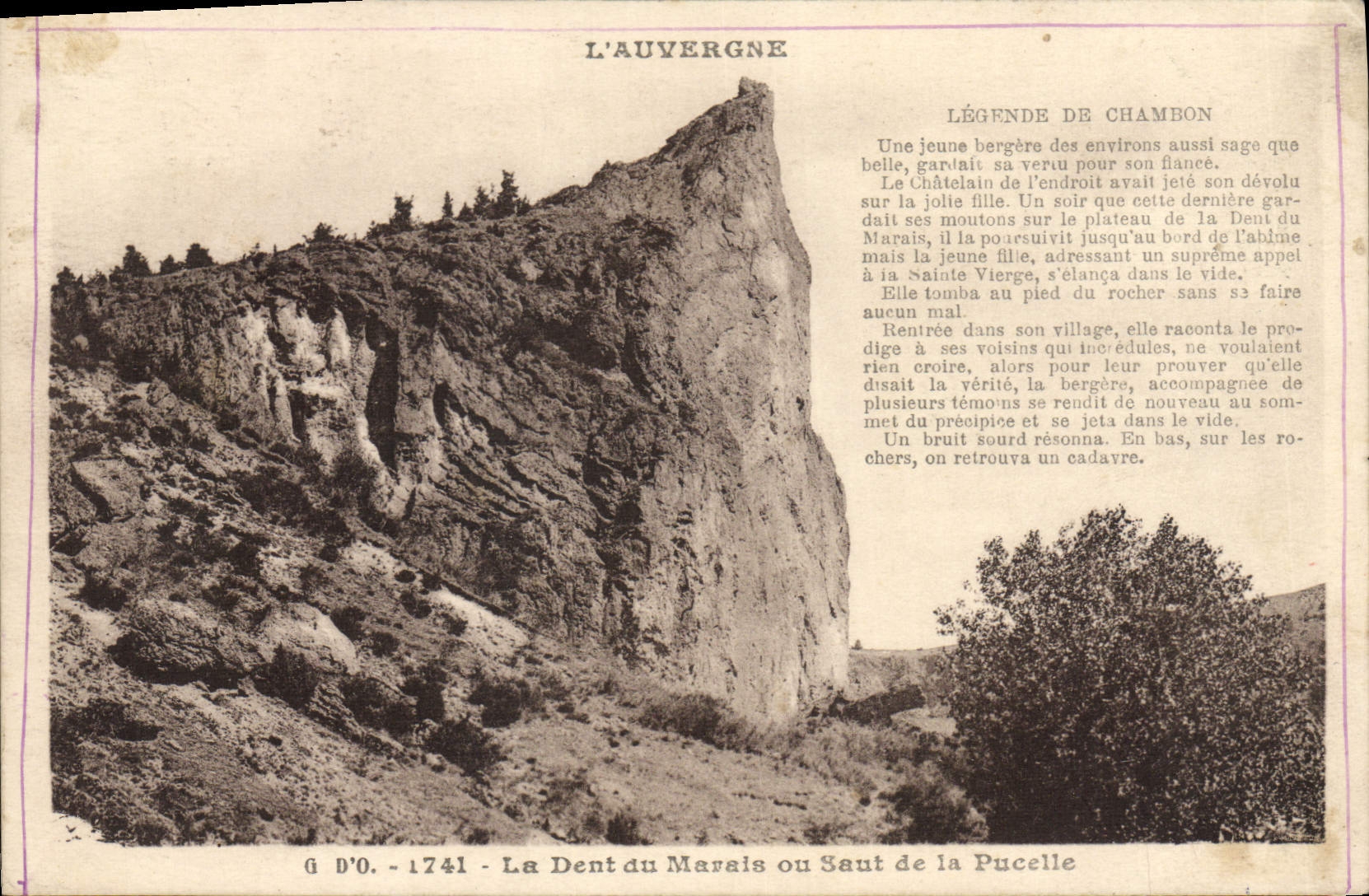 CPA Auvergne La Dent Du Marais Ou Saut De La Pucelle