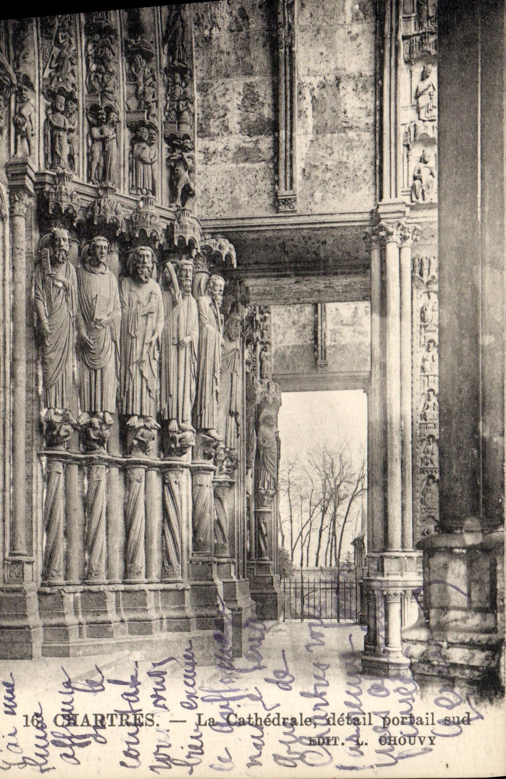 CPA Chartres La Cathedrale Detail Portail Sud