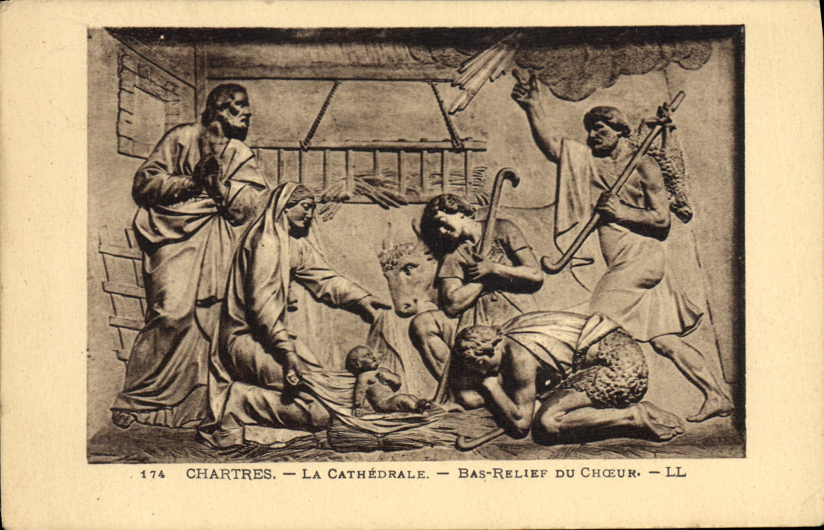 CPA Chartres La Cathedrale Bas Relief Du Choeur