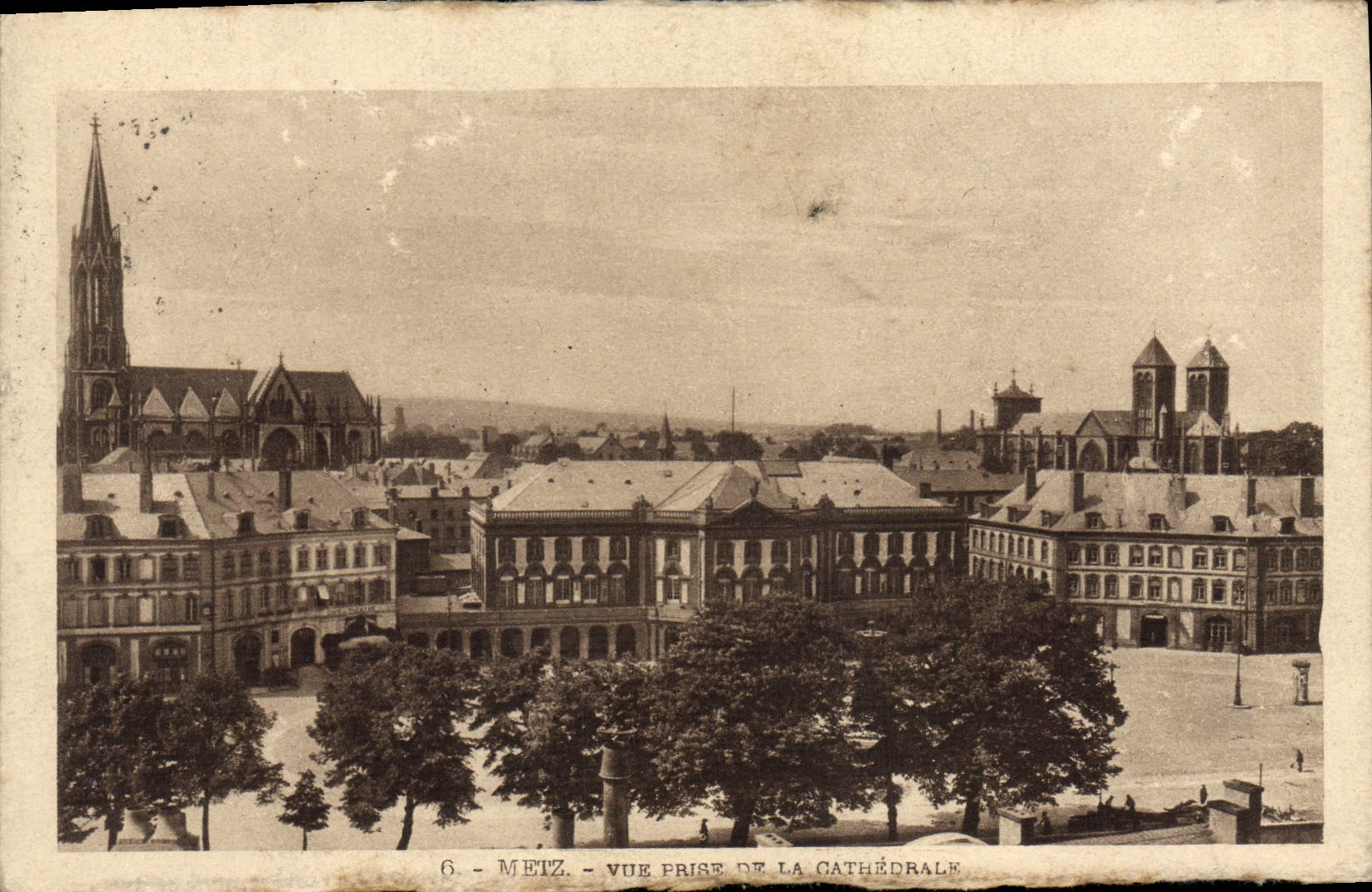 POSTAL Metz de la VENDIMIA vista de la catedral