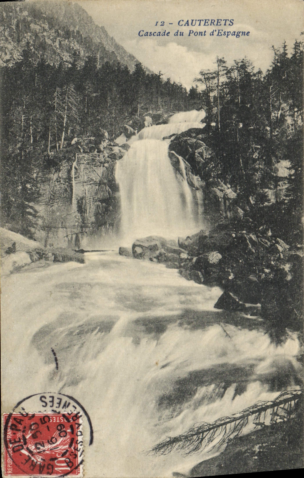 CPA Cauterets Cascade Du Pont D'Espagne
