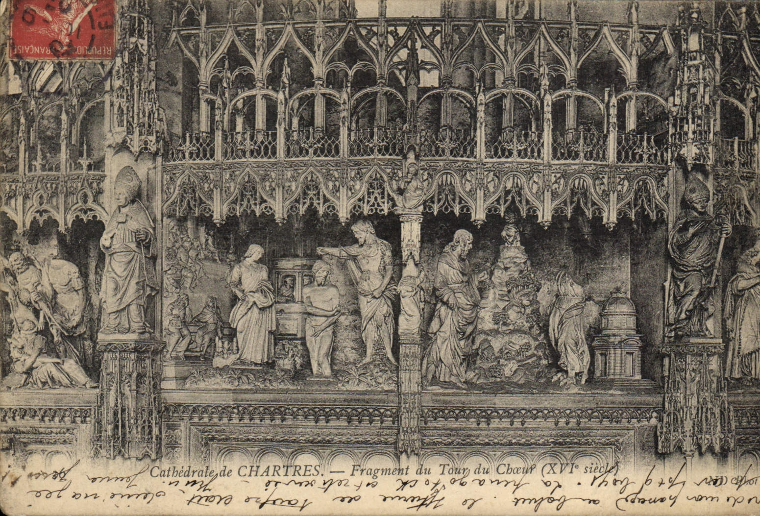 CPA Cathedrale De Chartres Fragment Du Tour Du Choeur