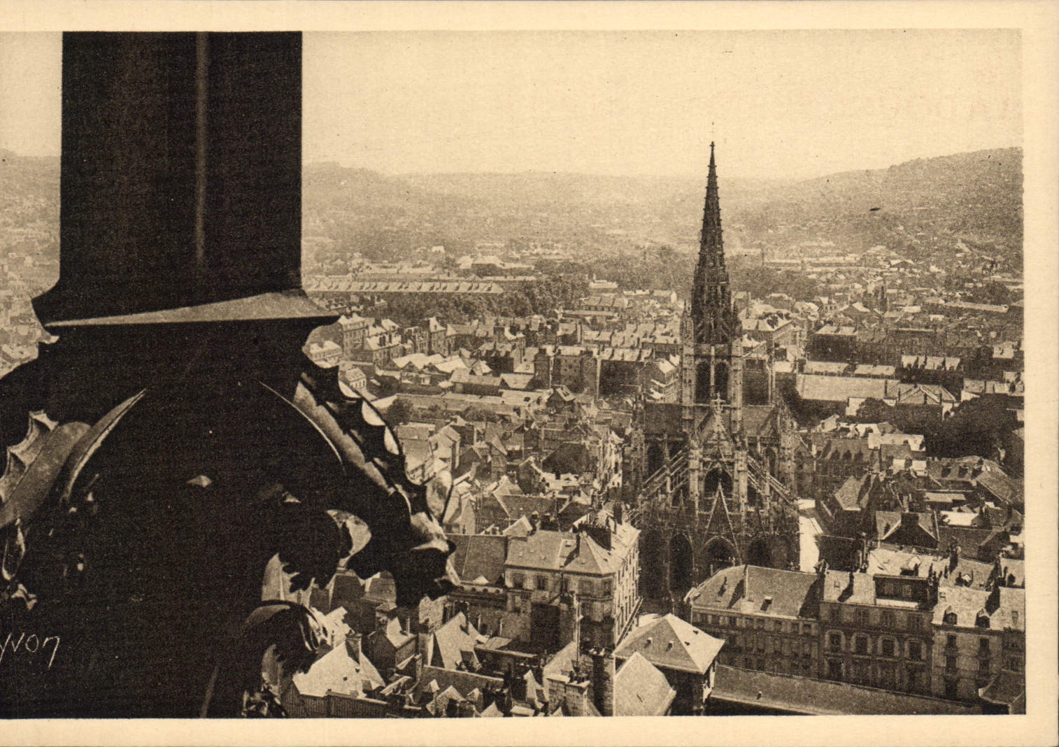 VINTAGE POSTCARD Rouen Panorama On the Dimension Sainte Catherine
