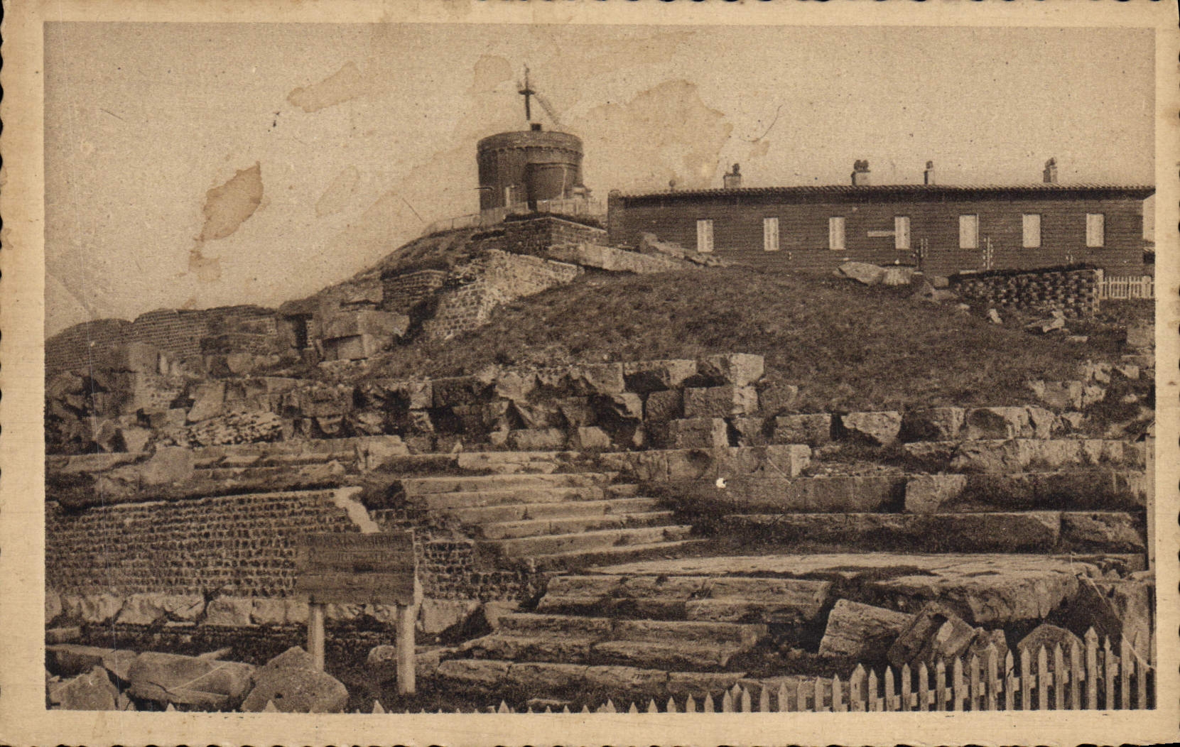 VINTAGE POSTCARD Picturesque Auvergne Puy De Dome Summit of Puy de Dome ruins of the Mercury temple