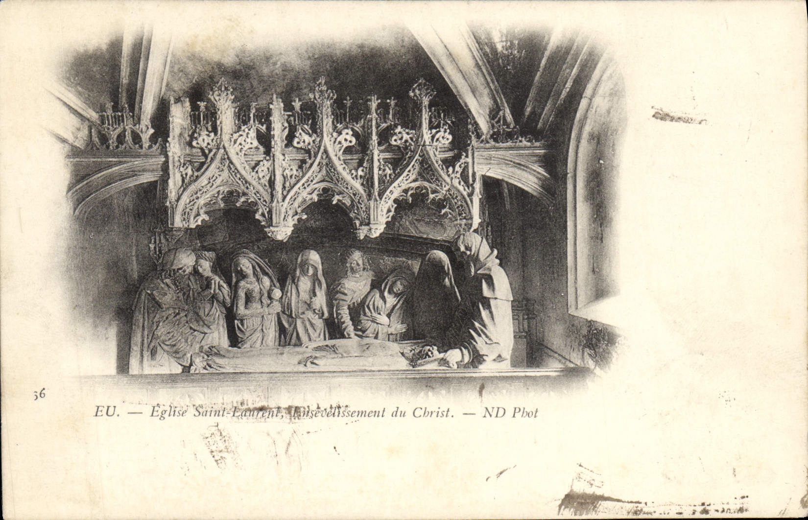 CPA Eu Eglise Saint Laurent Ensevelissement du Christ