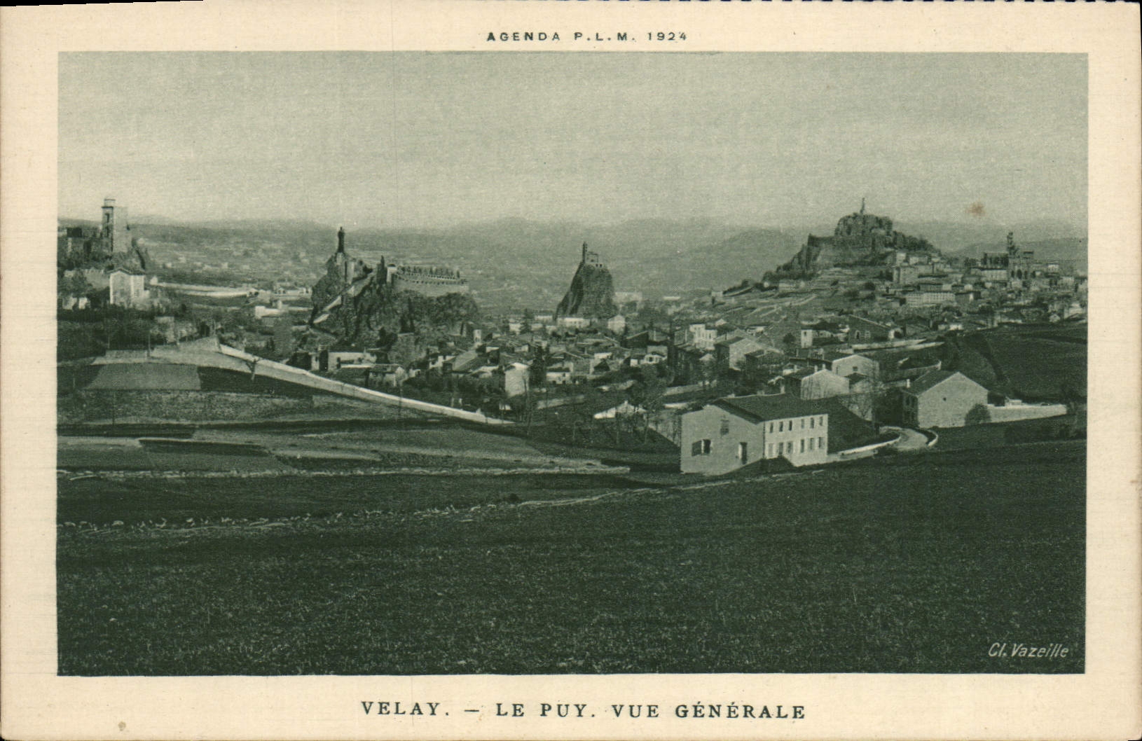 VINTAGE POSTCARD Velay Puy View