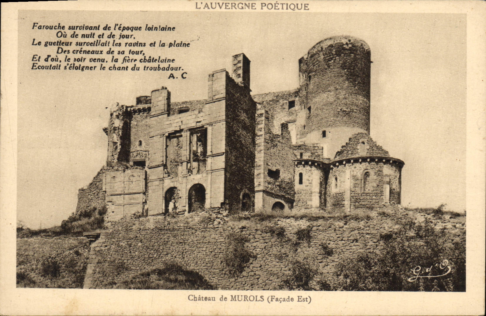 VINTAGE POSTCARD Castle De Murols