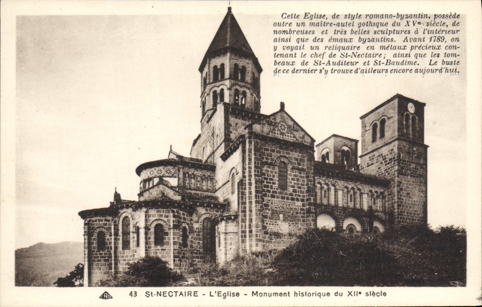 VINTAGE POSTCARD St Nectary the Church Historic building