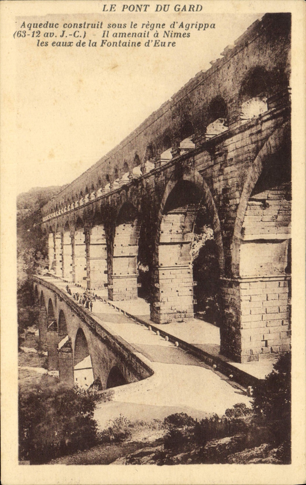 VINTAGE POSTCARD the Bridge Of Gard Aqueduct